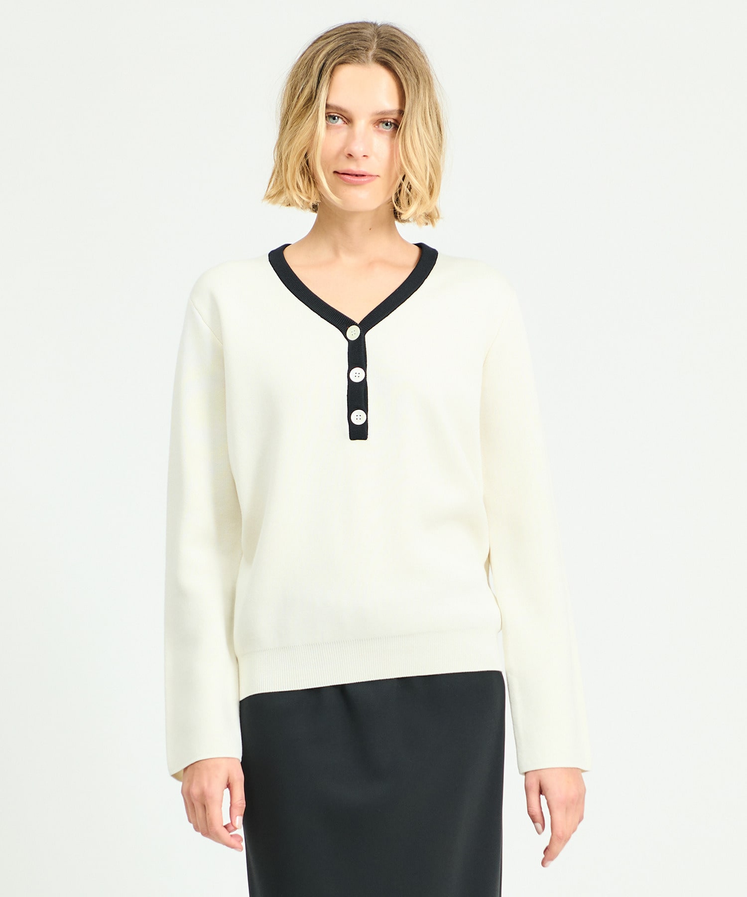 バイカラー ヘンリー プルオーバー