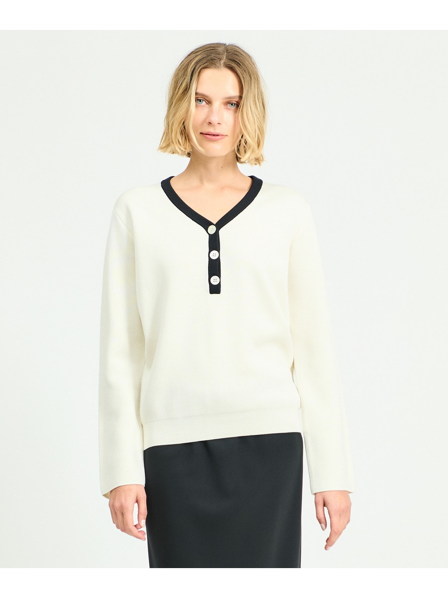 バイカラー ヘンリー プルオーバー