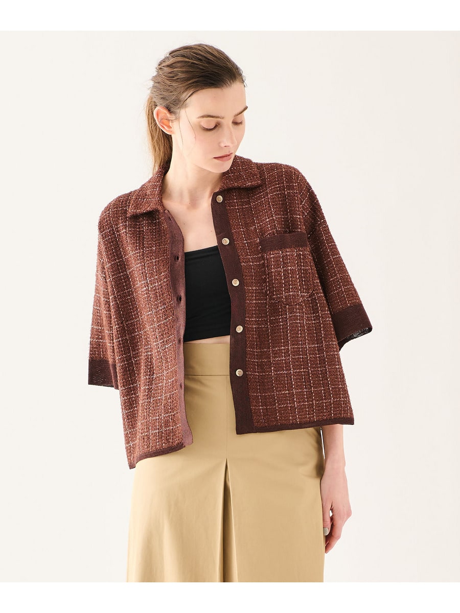 ツイーディーニットシャツ