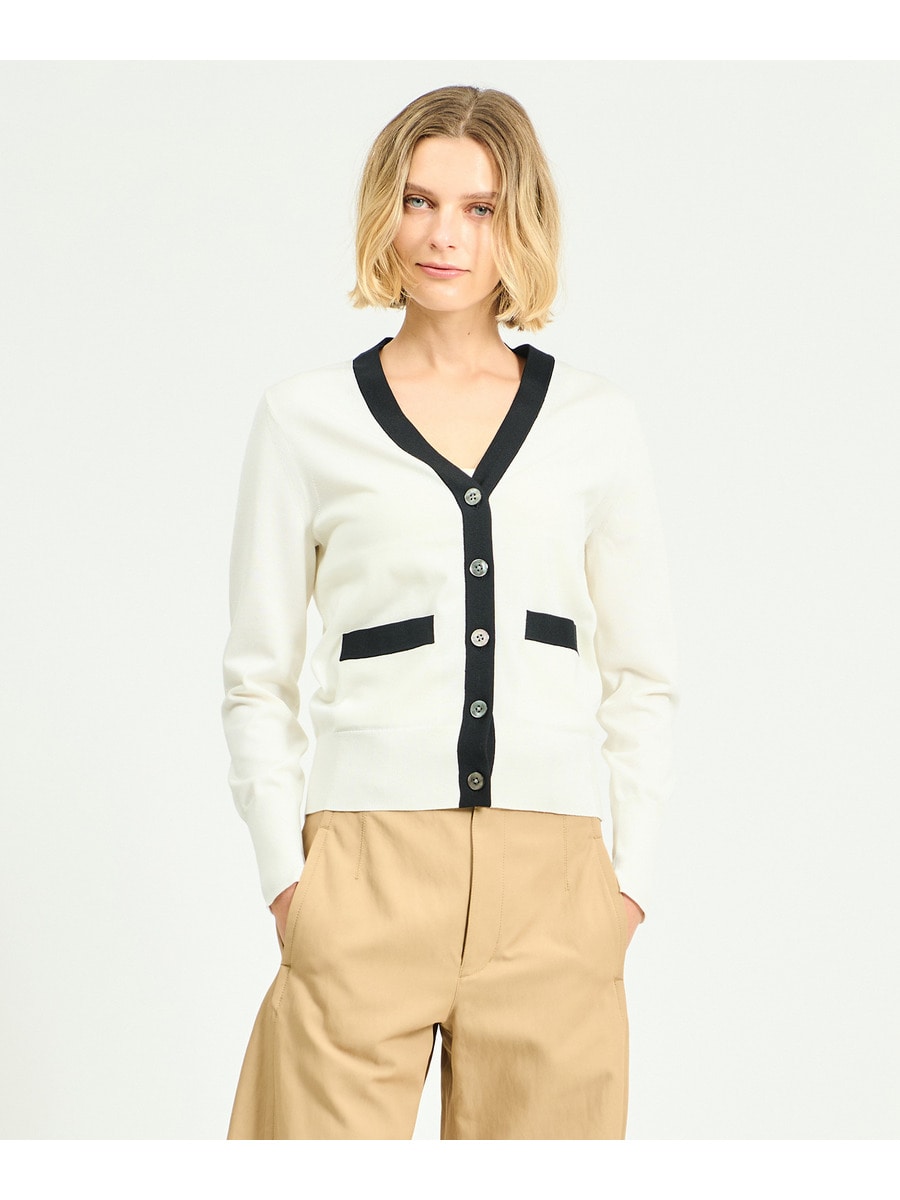 バイカラーVネックカーディガン