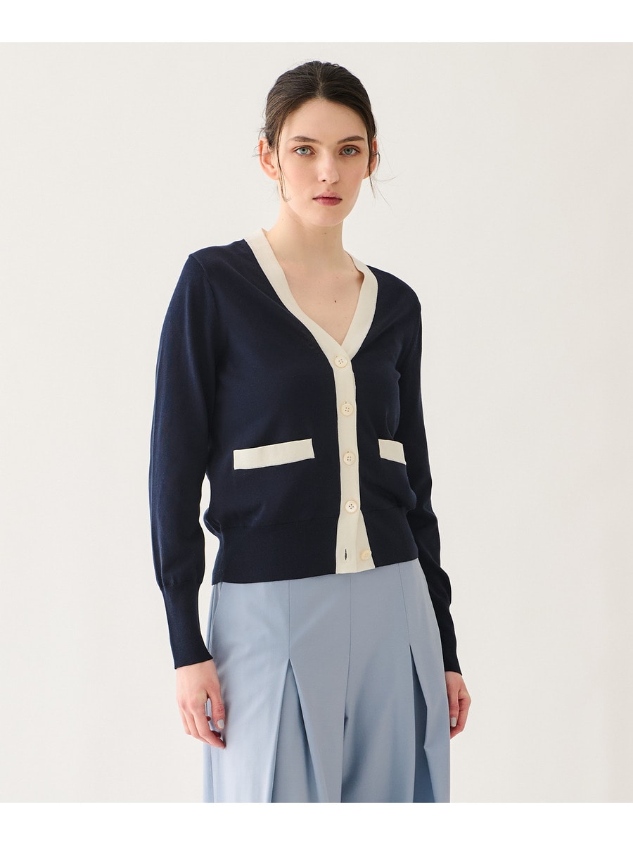 バイカラーVネックカーディガン