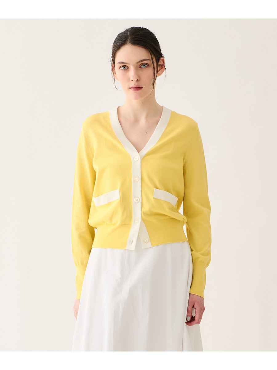 バイカラーVネックカーディガン