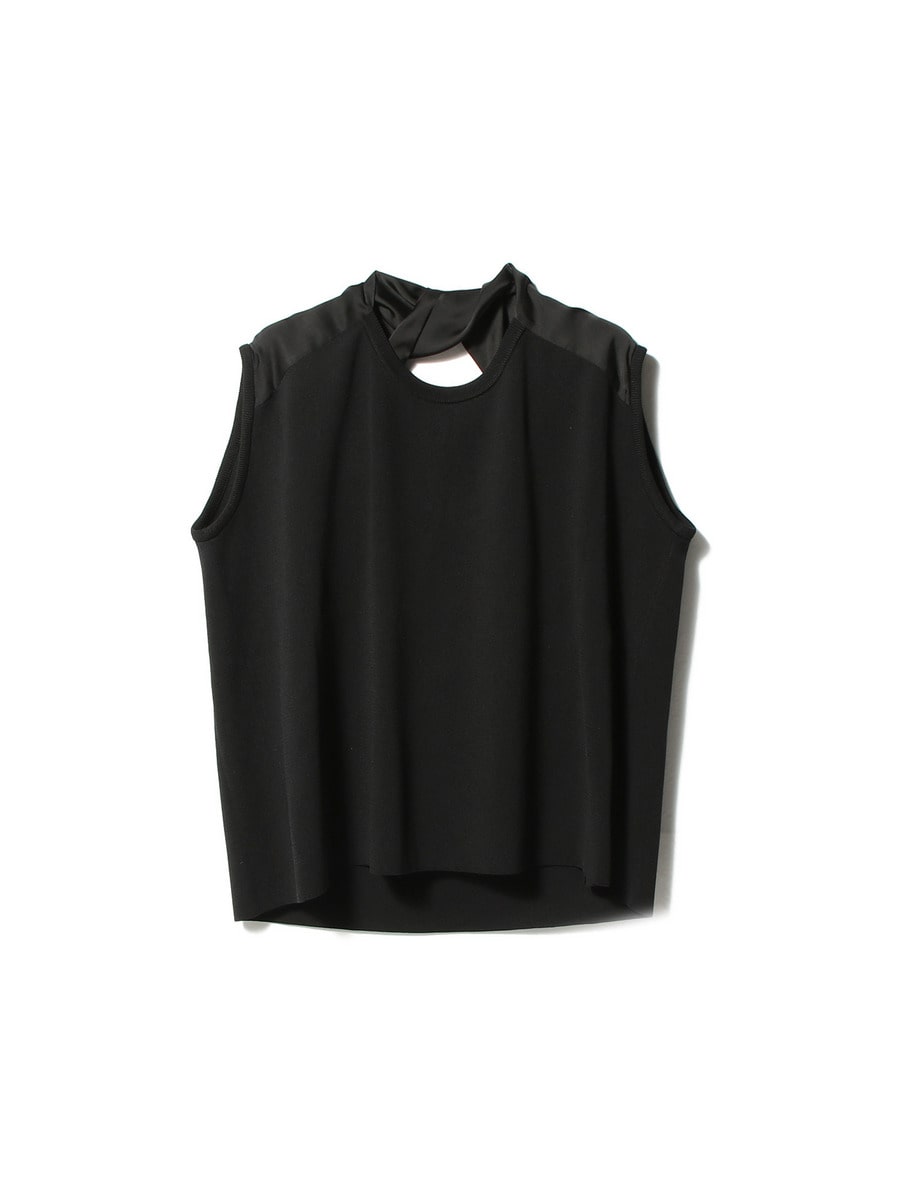 バックショルダーツイストニットTシャツ