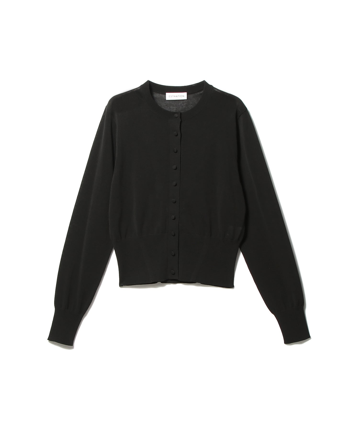 クリアコットン クルーネックカーディガン  