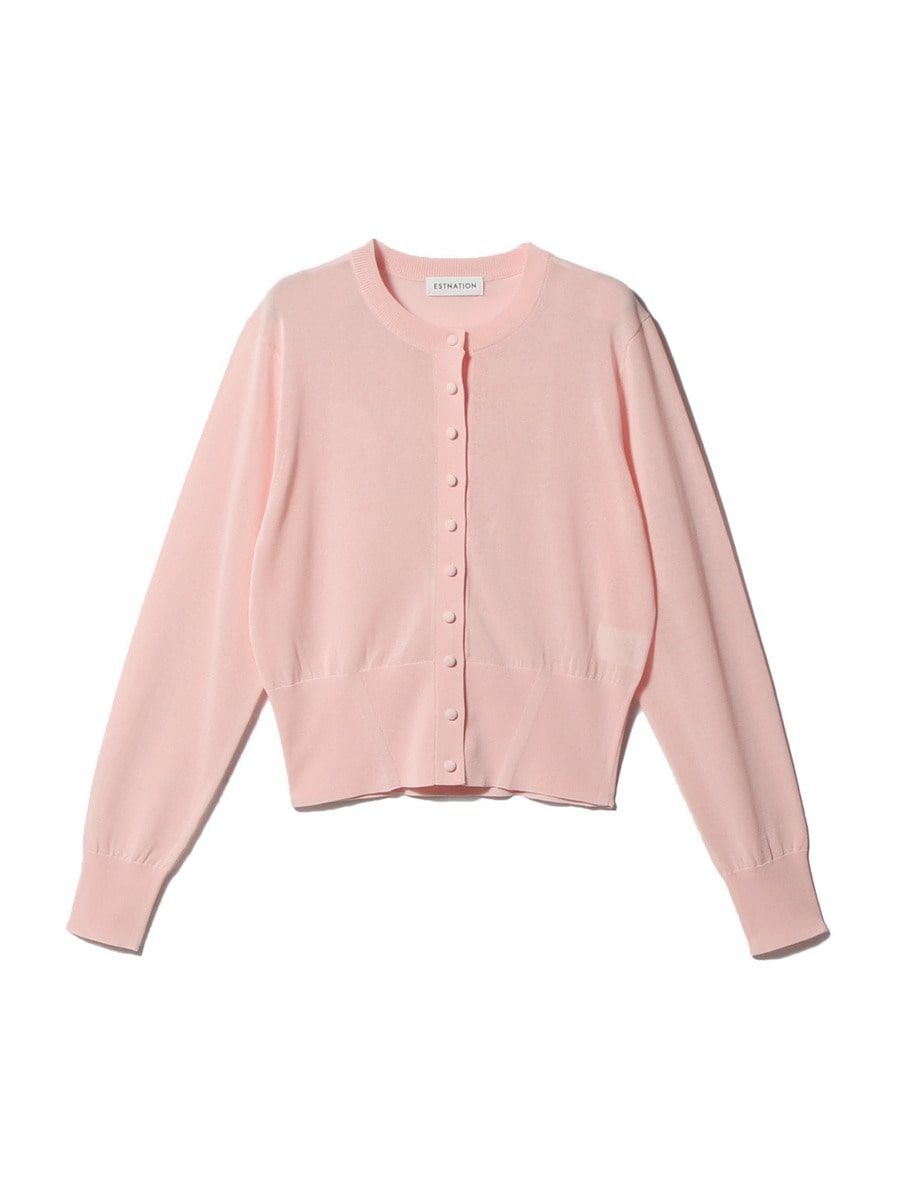 クリアコットン クルーネックカーディガン  