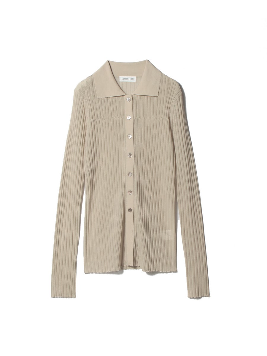 テンセルシルクポロカーディガン