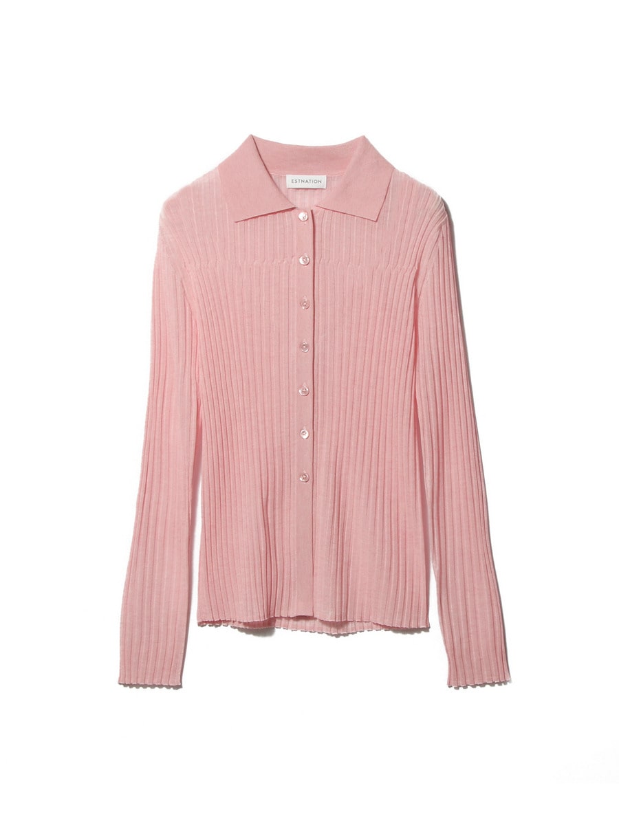 テンセルシルクポロカーディガン