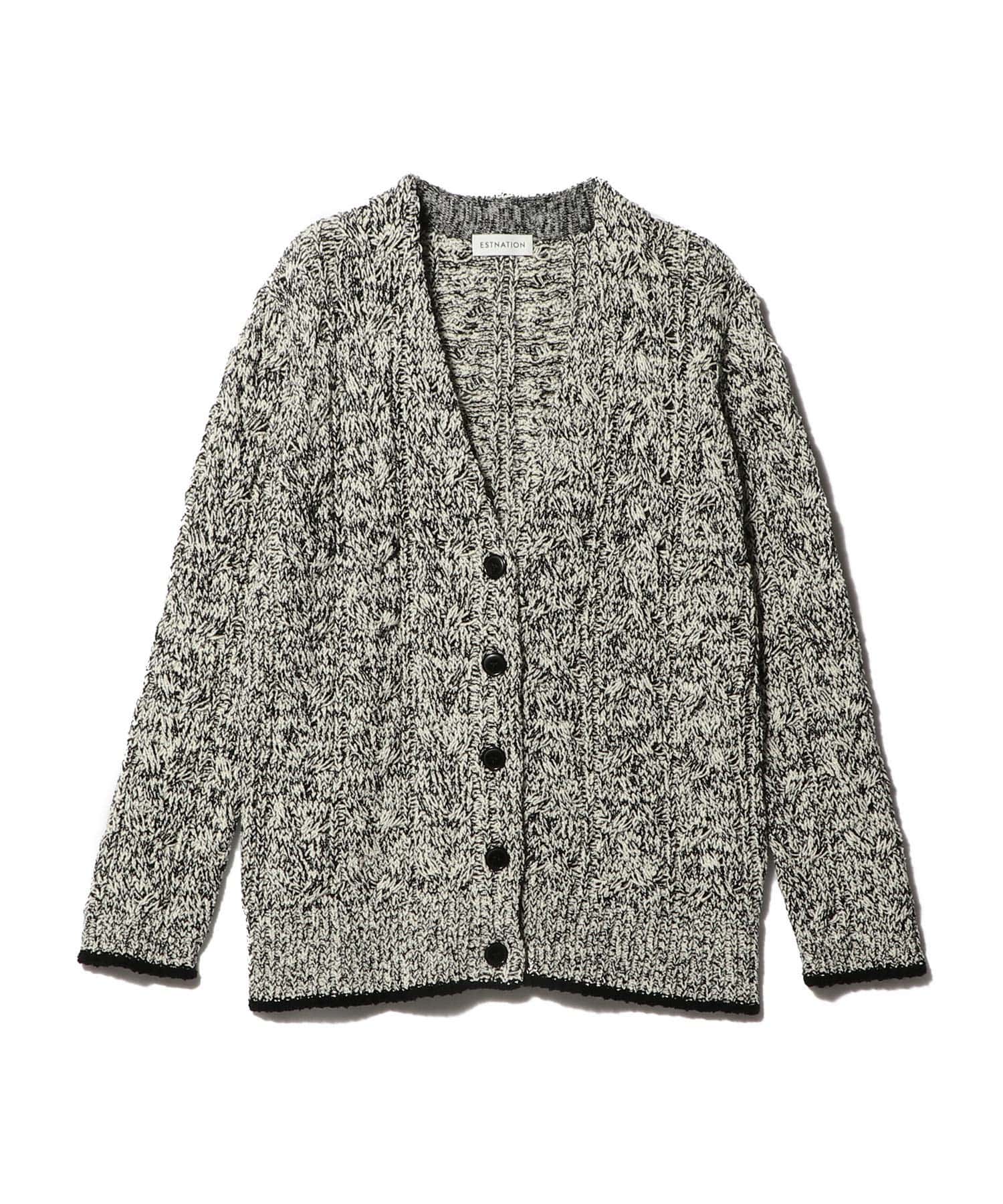 ツイーディーコットン ケーブルカーディガン