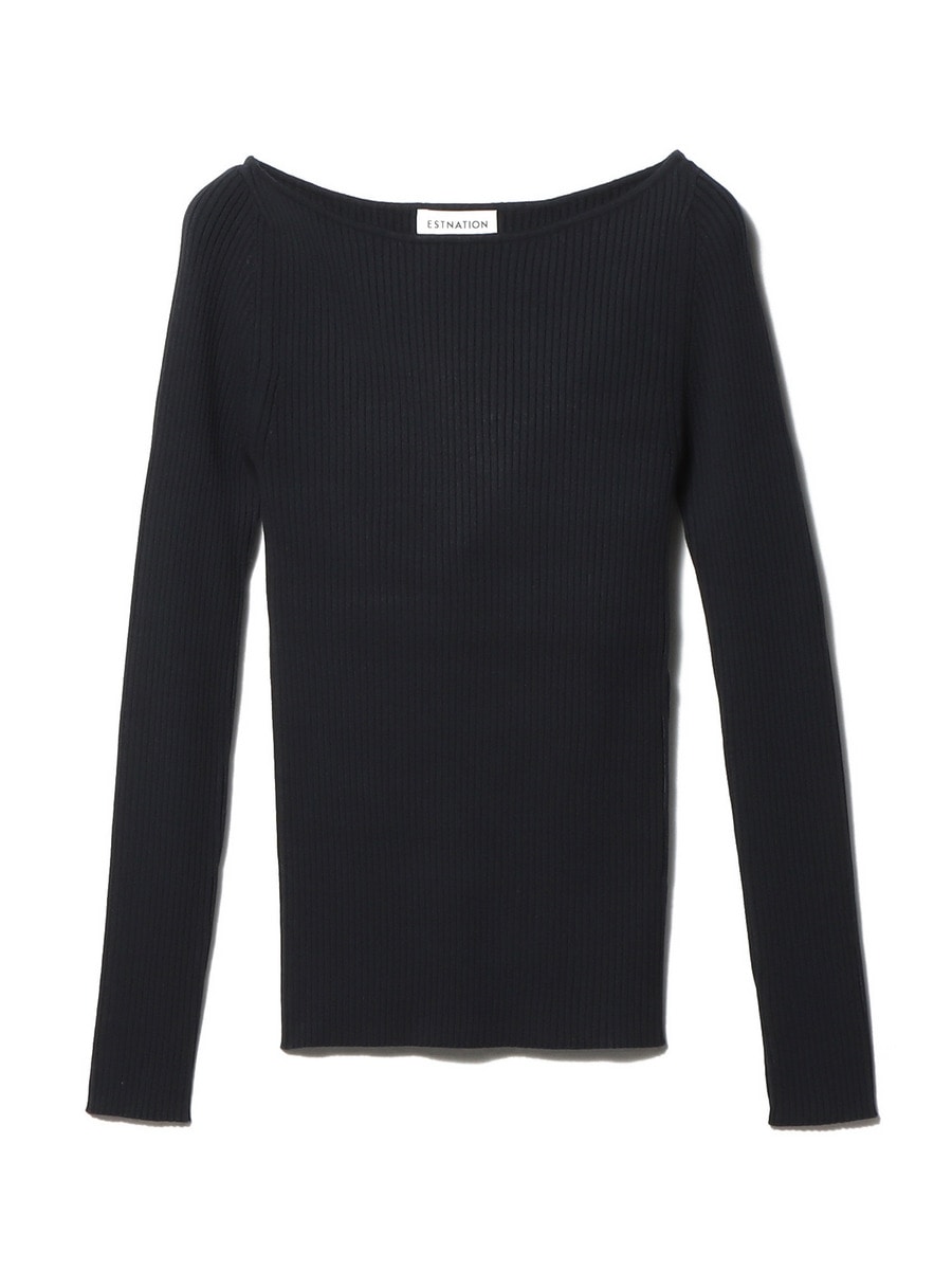 ボートネックニット