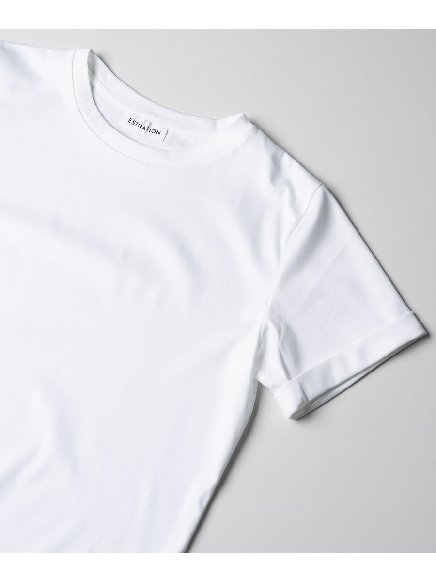 アルビニ コットンスムース ロールアップ Tシャツ