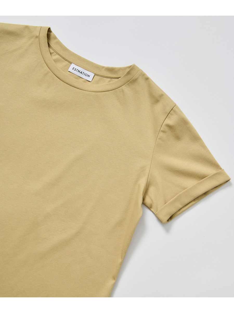 アルビニ コットンスムース ロールアップ Tシャツ