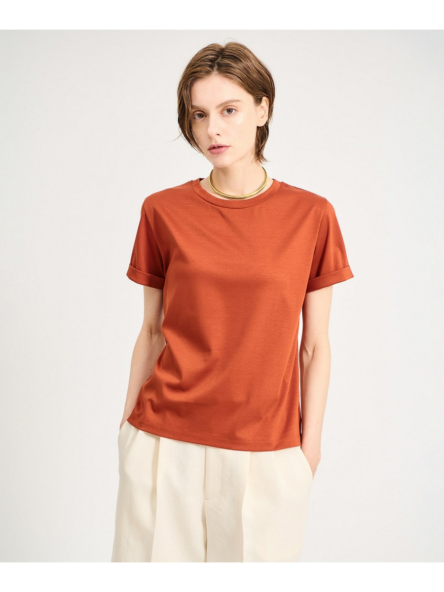 アルビニ コットンスムース ロールアップ Tシャツ
