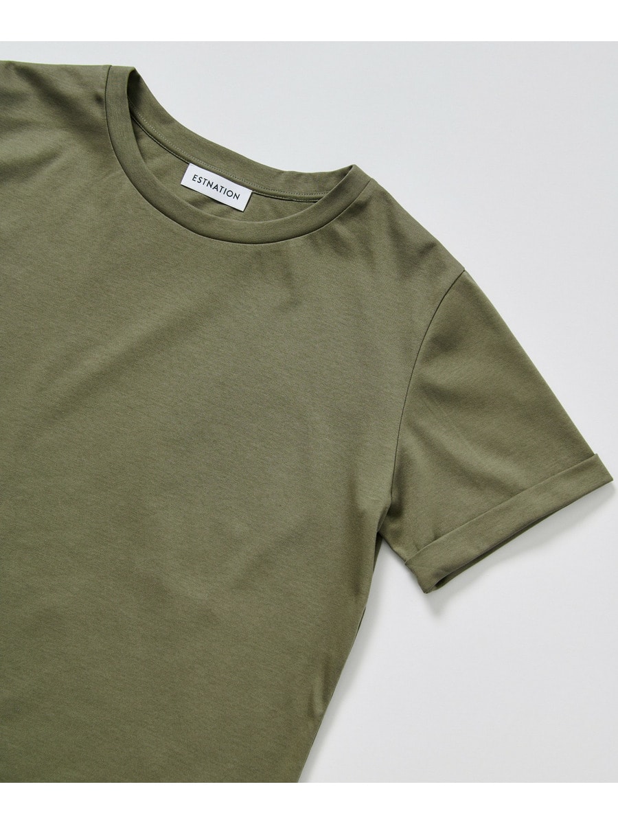 アルビニ コットンスムース ロールアップ Tシャツ