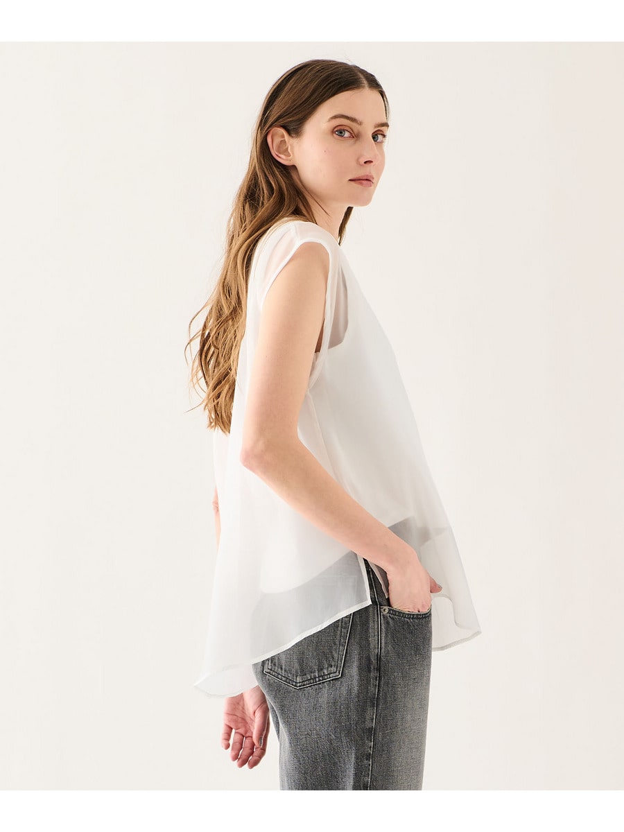 シフォンドッキング ノースリーブカットソー《EXCLUSIVE》