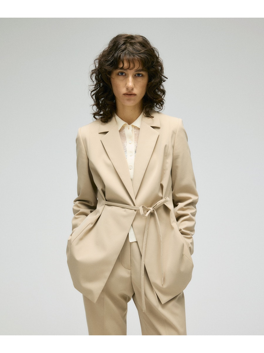 ベルト付きジャケット