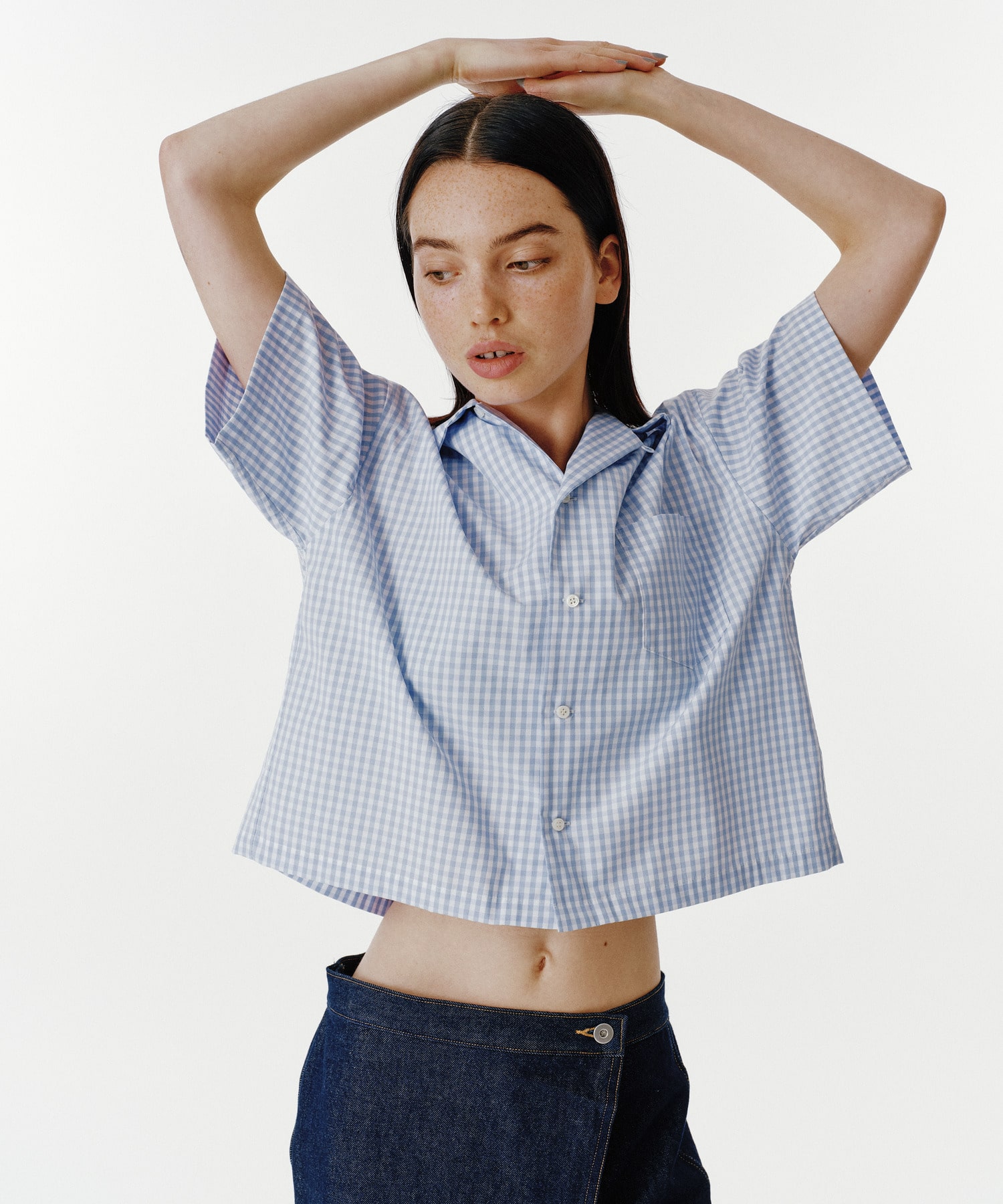 Check Box Open Collar Shirt