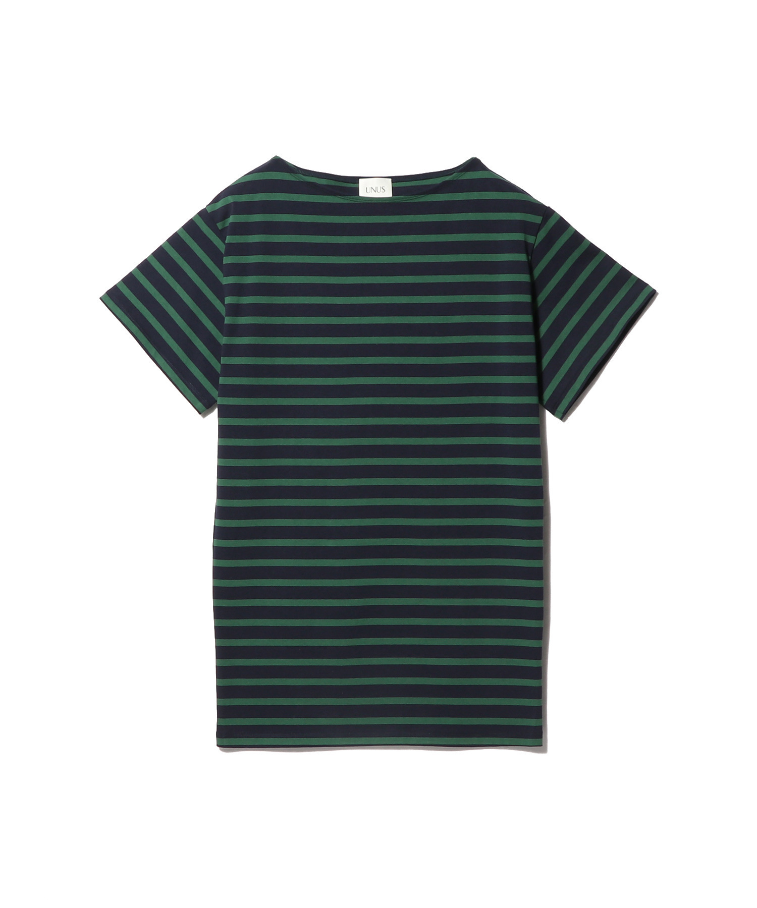 Boat Neck Border Mini Dress