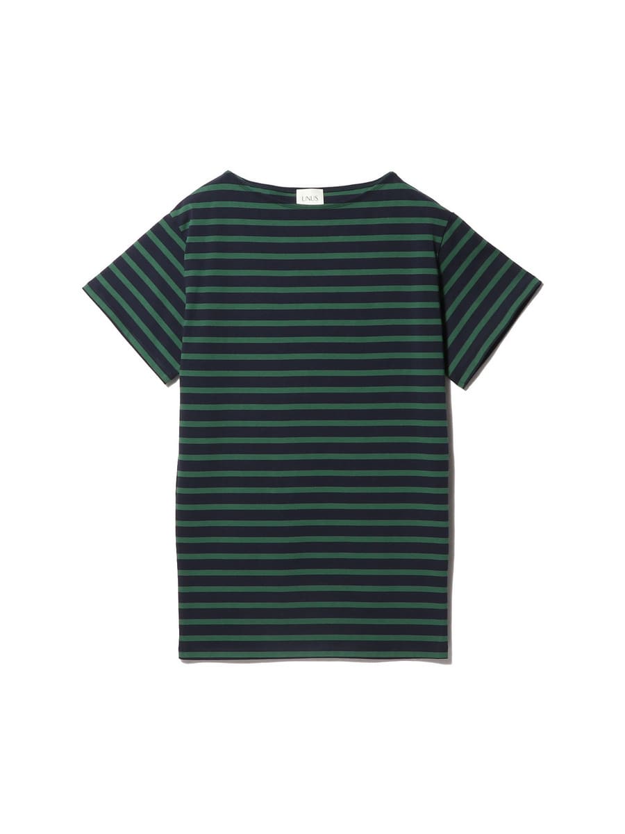 Boat Neck Border Mini Dress