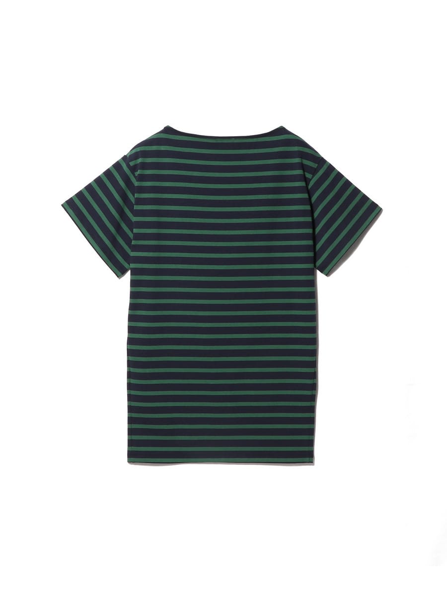 Boat Neck Border Mini Dress