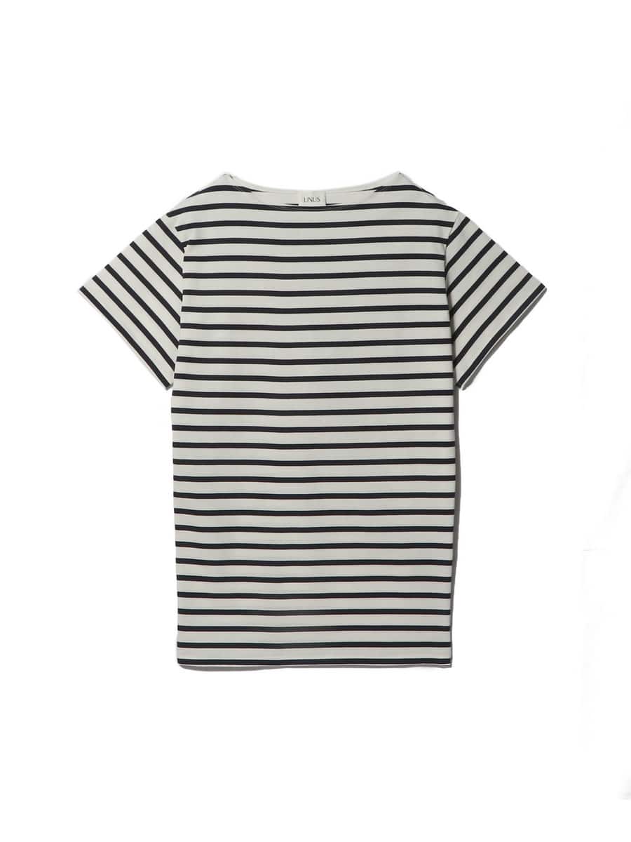 Boat Neck Border Mini Dress