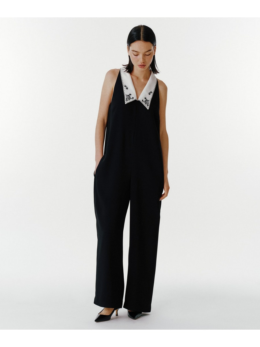 Embroidered Collar Jumpsuit