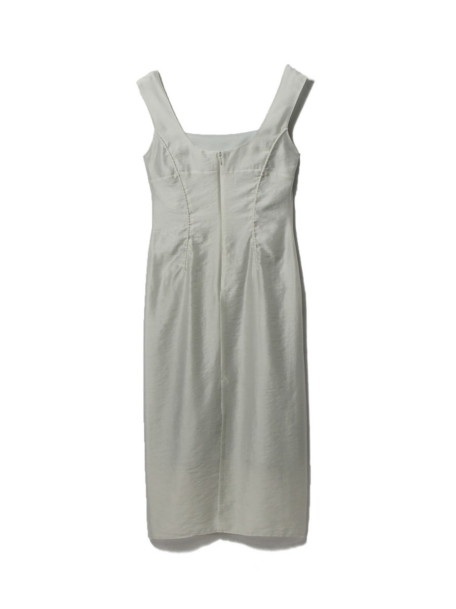 Sheer Gather Piping Dress