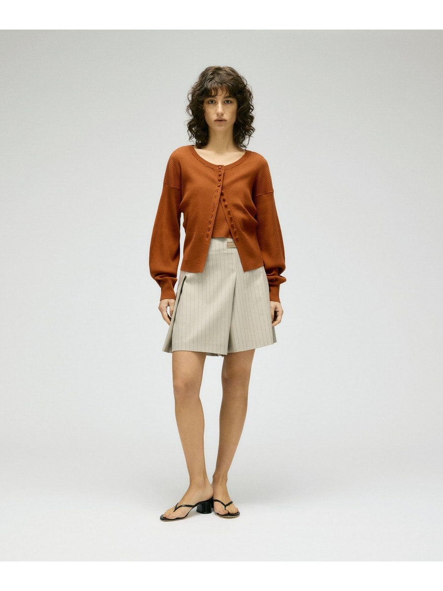 ボリュームスリーブニットカーデ