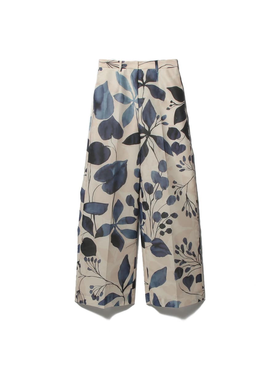 プリントシフォントラウザーパンツ