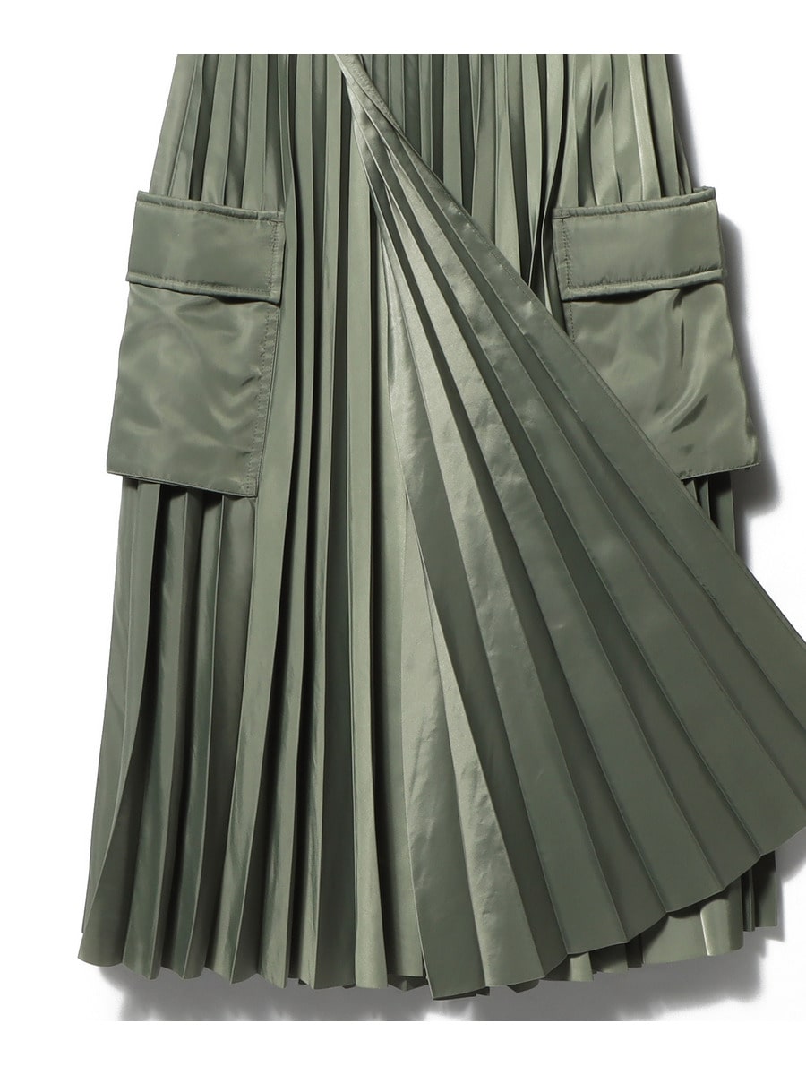 sacai サカイ　フラワーエンブロイダリー　ナイロンスカート　カーキ　1 SACAI / ナイロンツイルスカート｜ESTNATION ONLINE STORE
