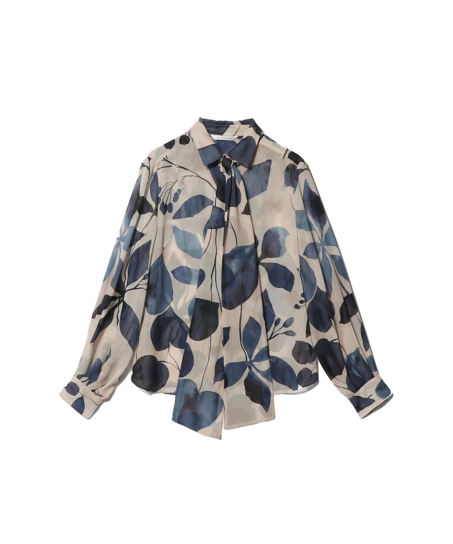 プリントシフォンブラウス