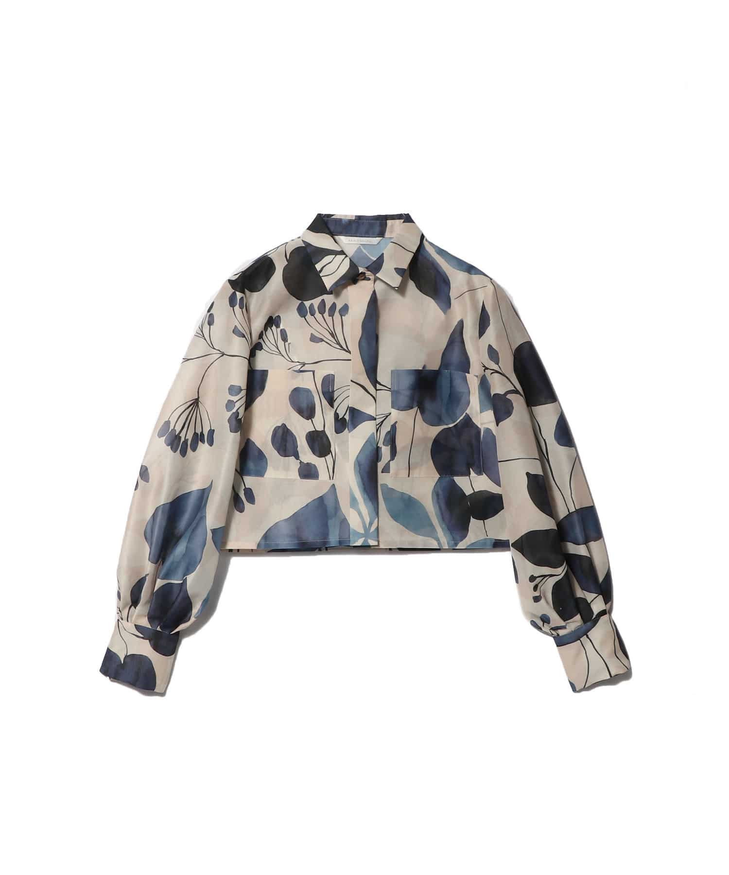 プリントシフォン ブラウス