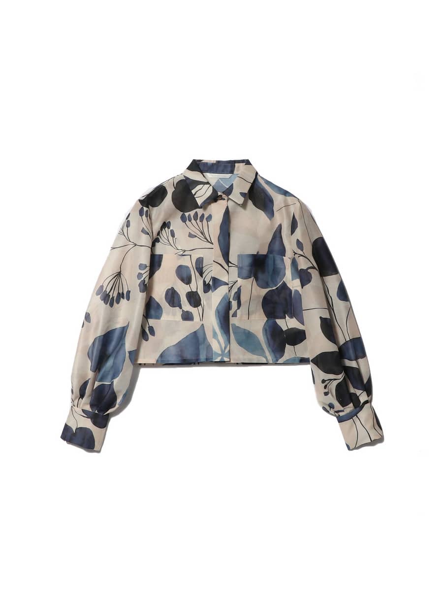 プリントシフォン ブラウス