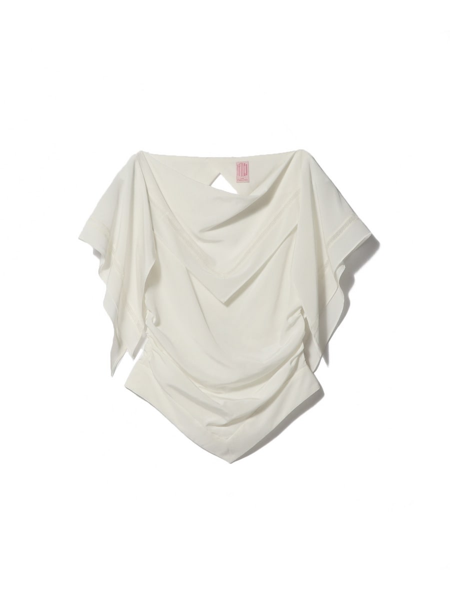 バックオープン スカーフブラウス