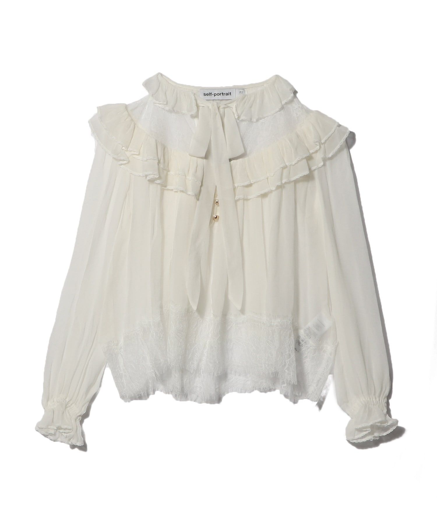 ラッフルリボン ブラウス