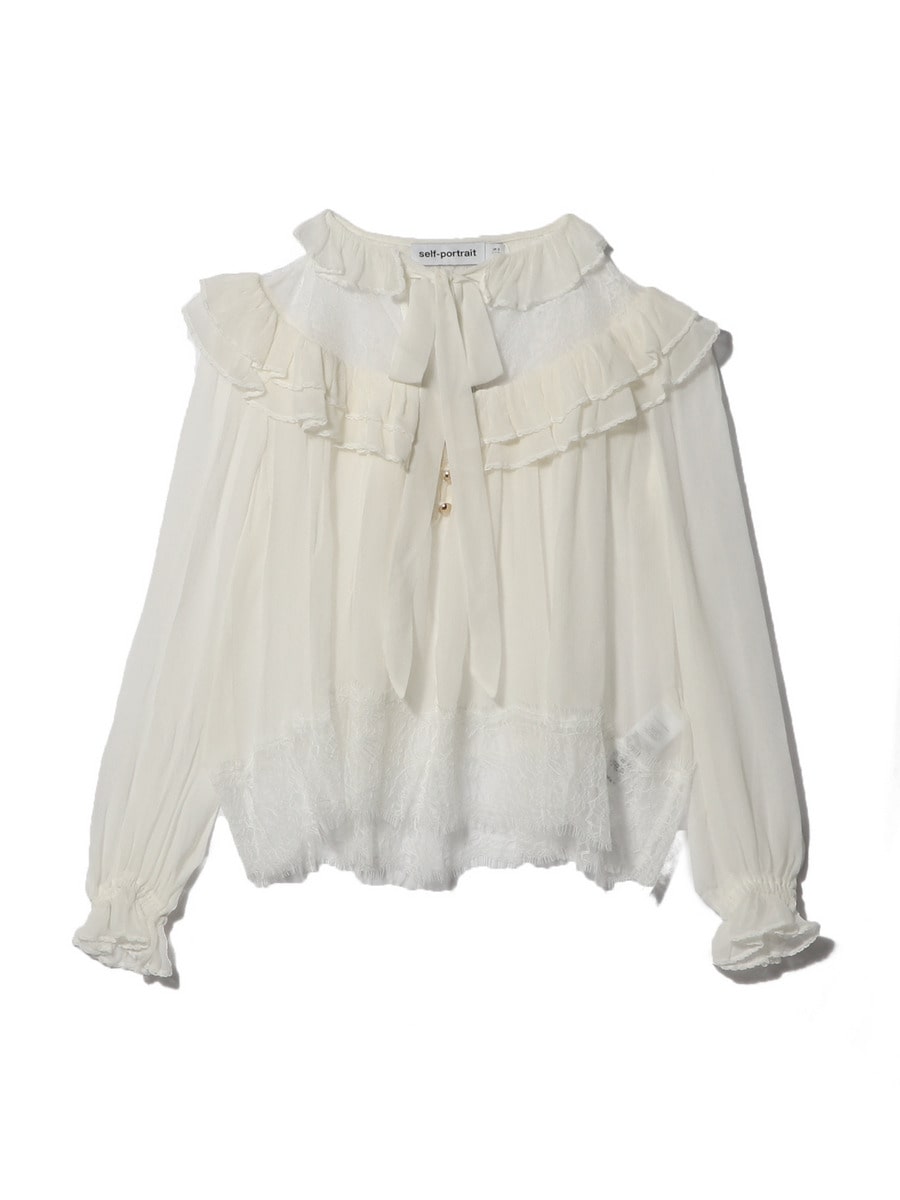 ラッフルリボン ブラウス