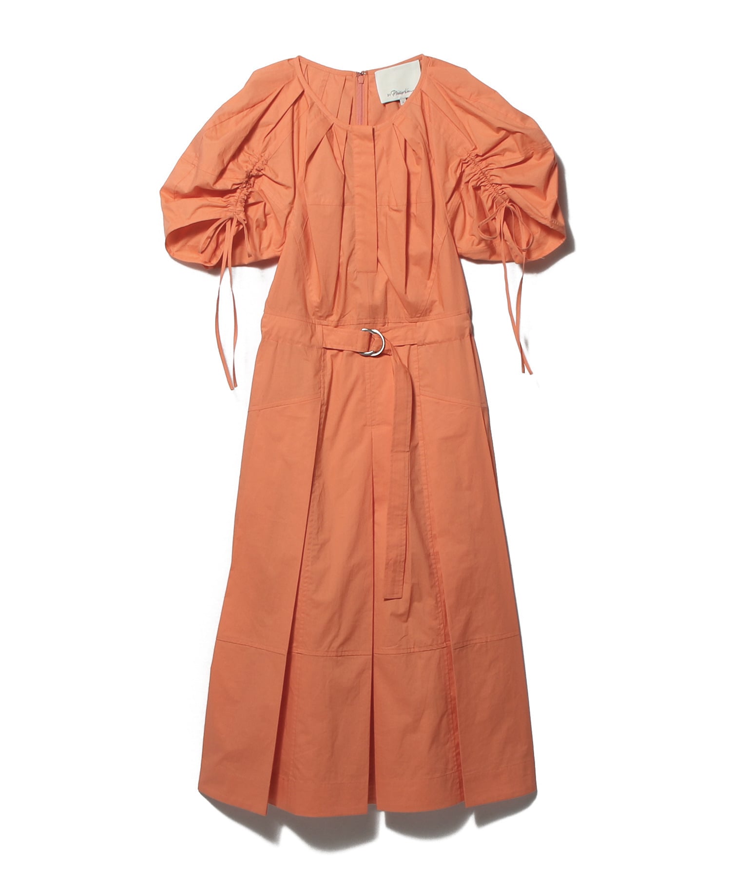 ポプリン ルーシュスリーブ ドレス