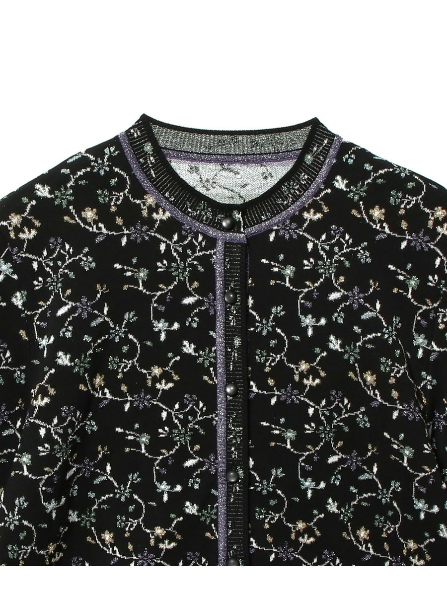 Mame Kurogouchi / フローラルモチーフ グリッターニットカーディガン