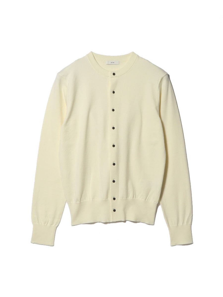 ファインコンパクト コットンクルーネックカーディガン