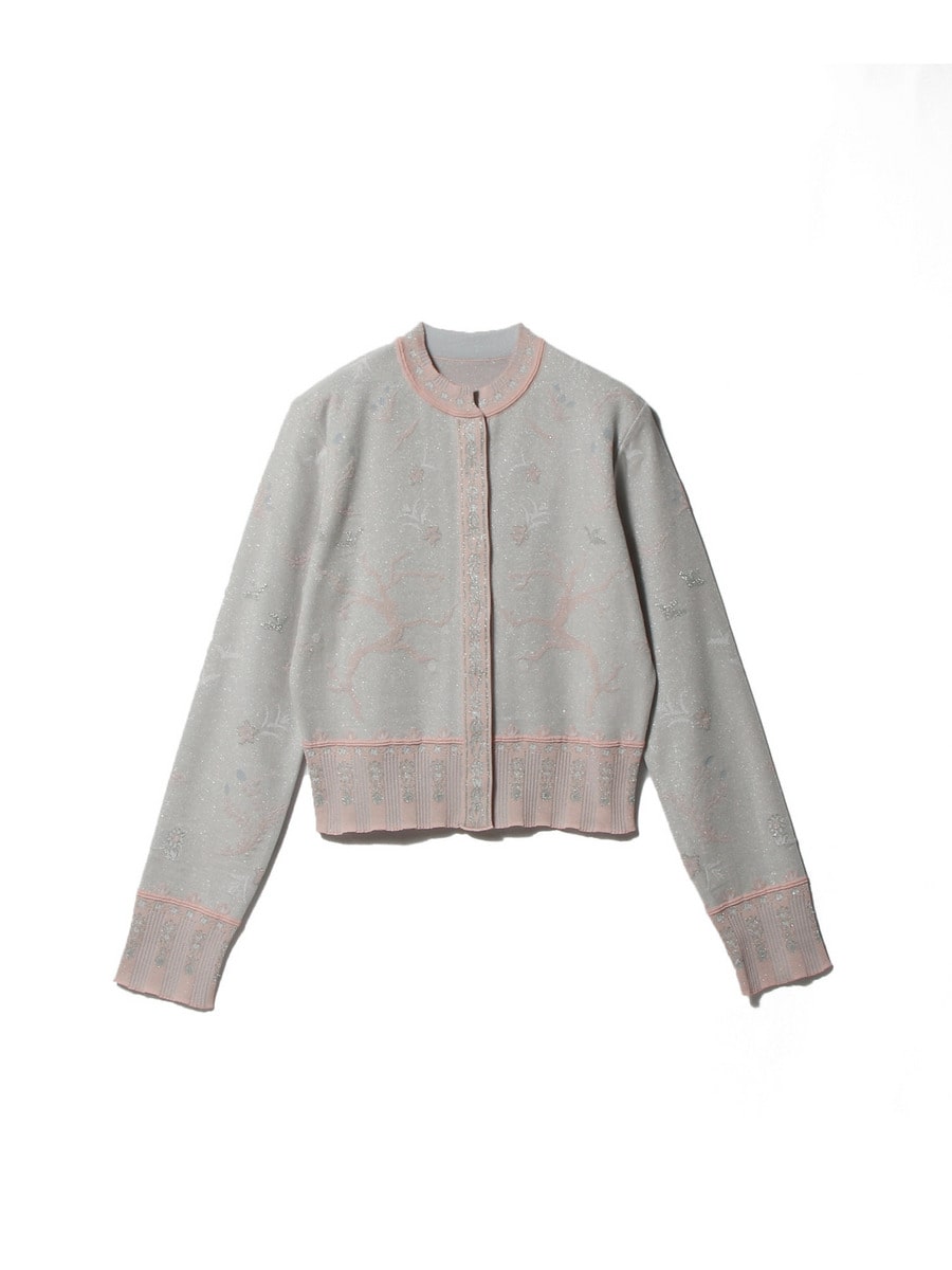 フラワー ニットカーディガン