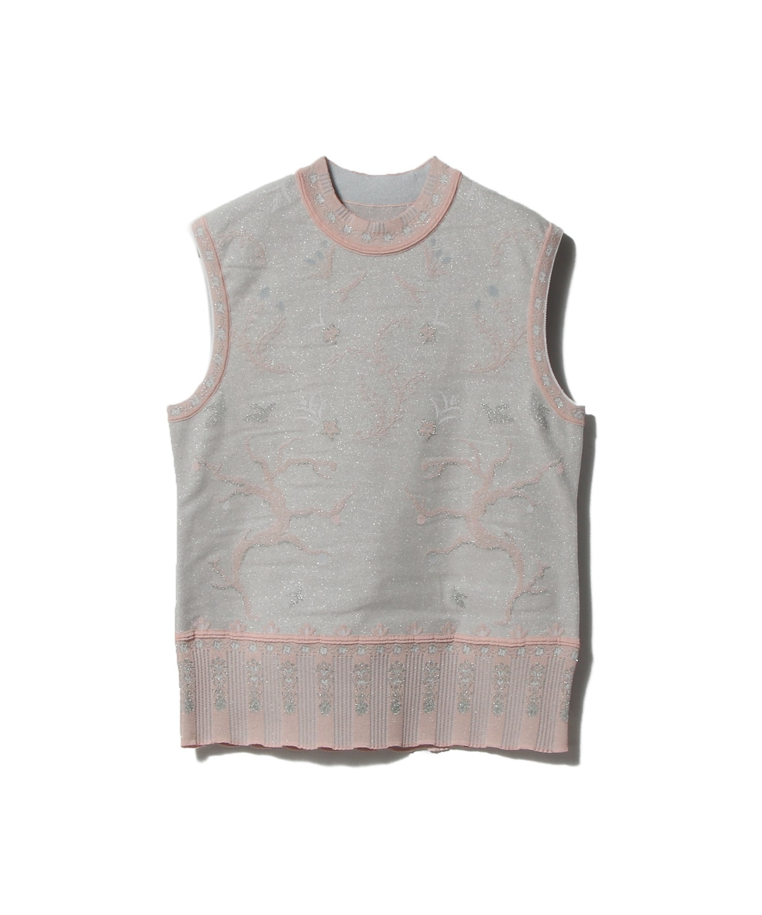 フラワーノースリーブニット