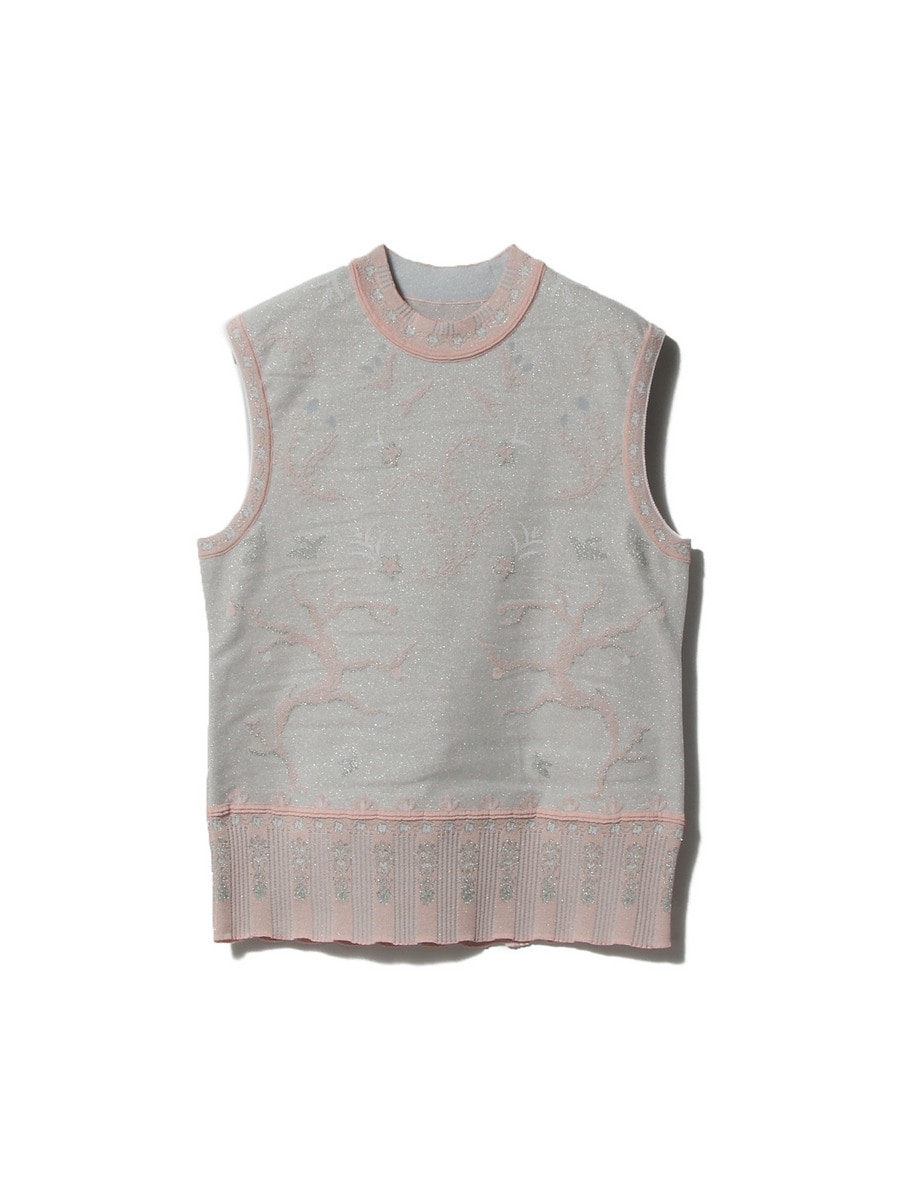 フラワーノースリーブニット