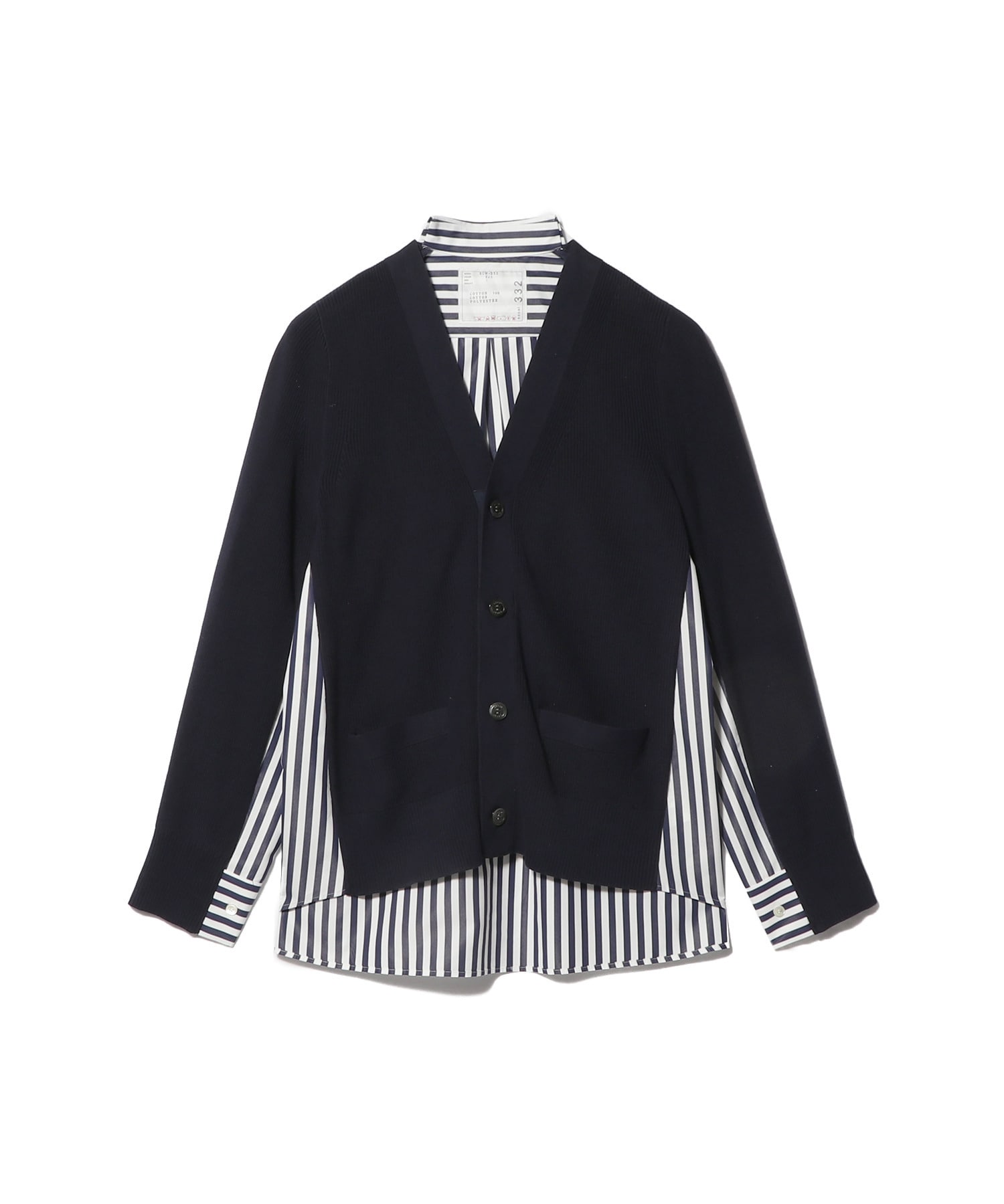 ポプリン×コットンニットカーディガン