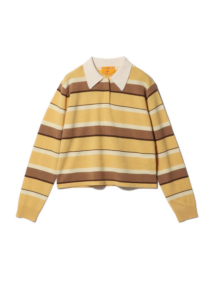 マルチボーダー ニットラガーシャツ