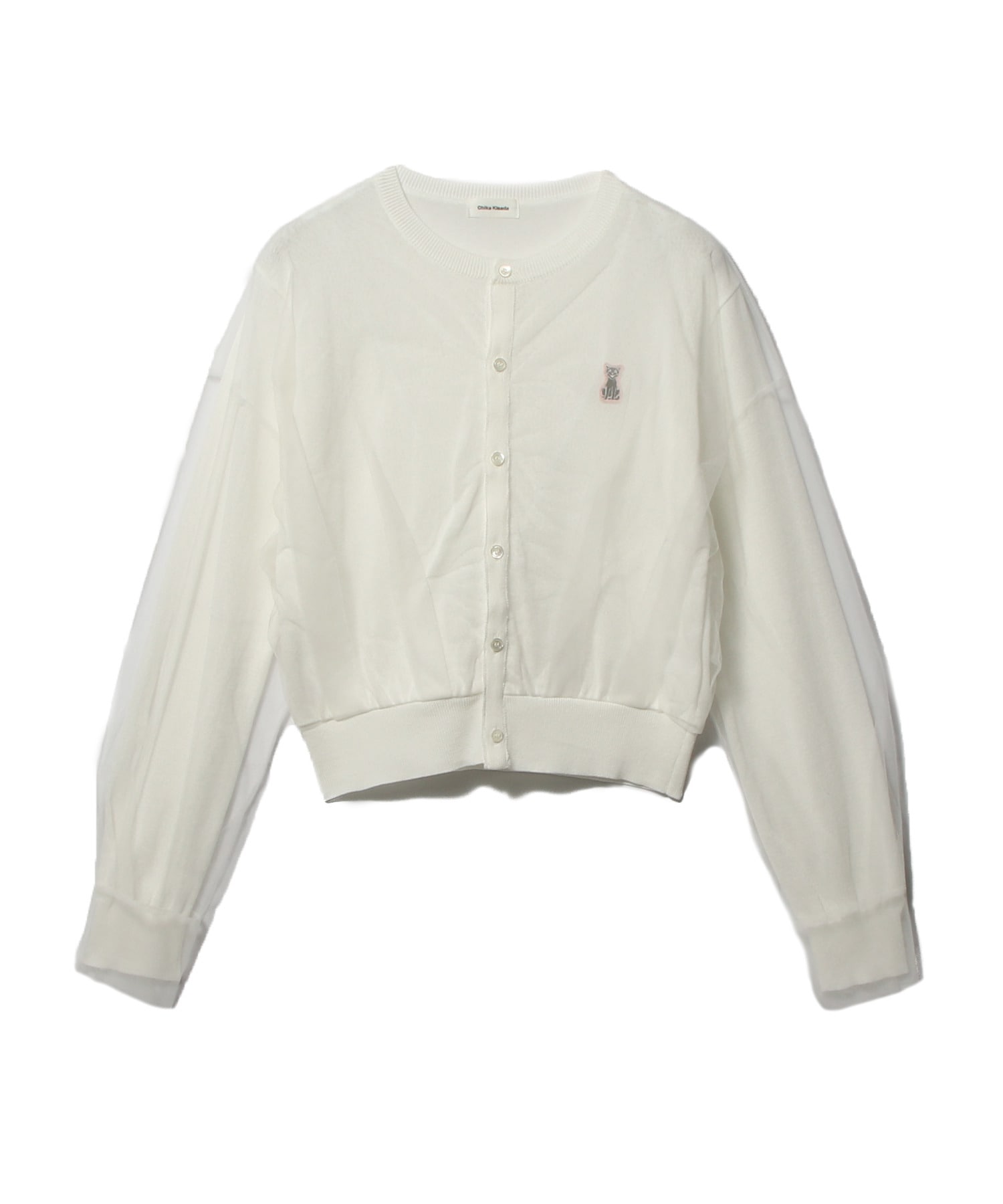 チュールニットカーディガン