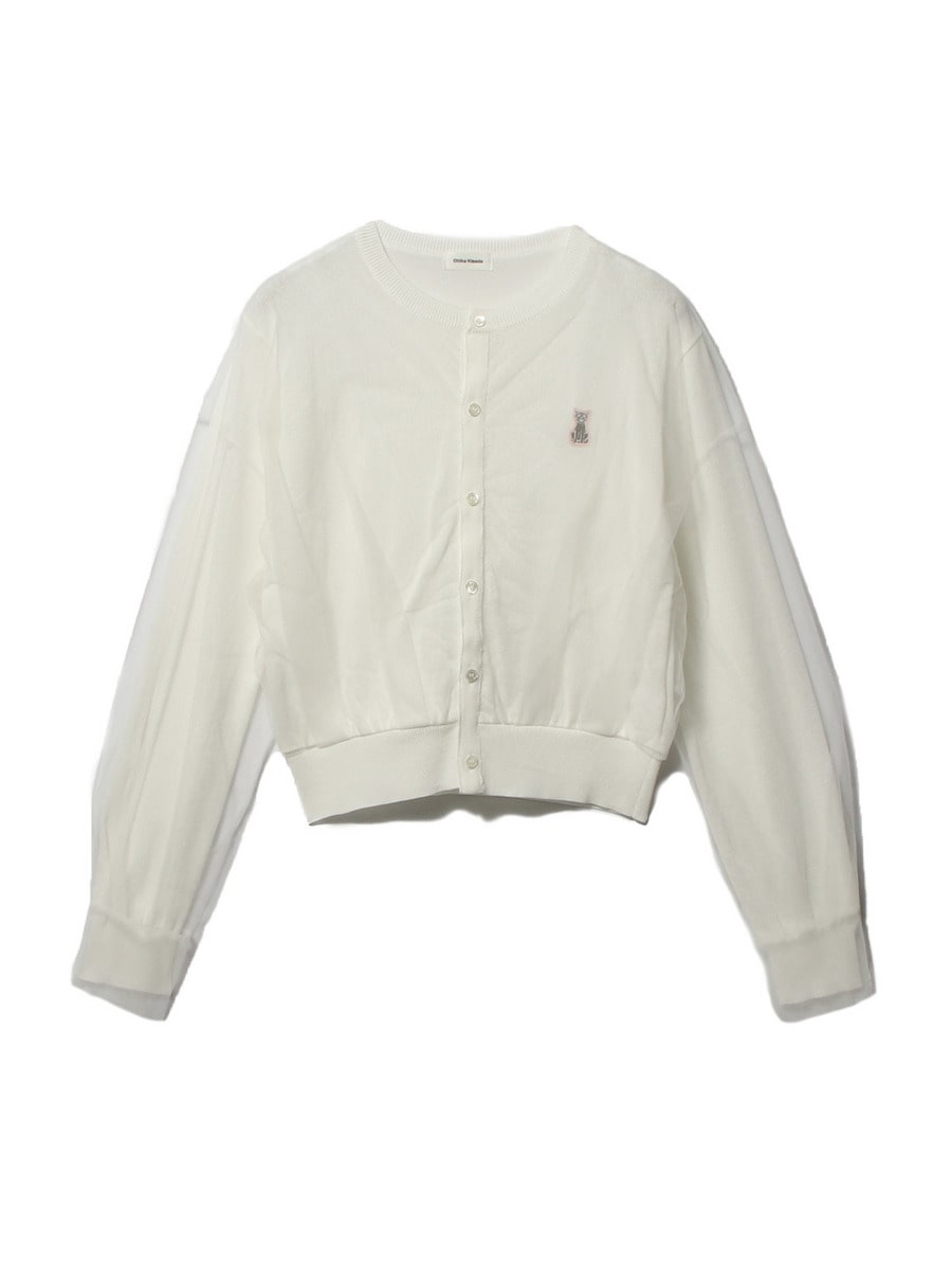 チュールニットカーディガン