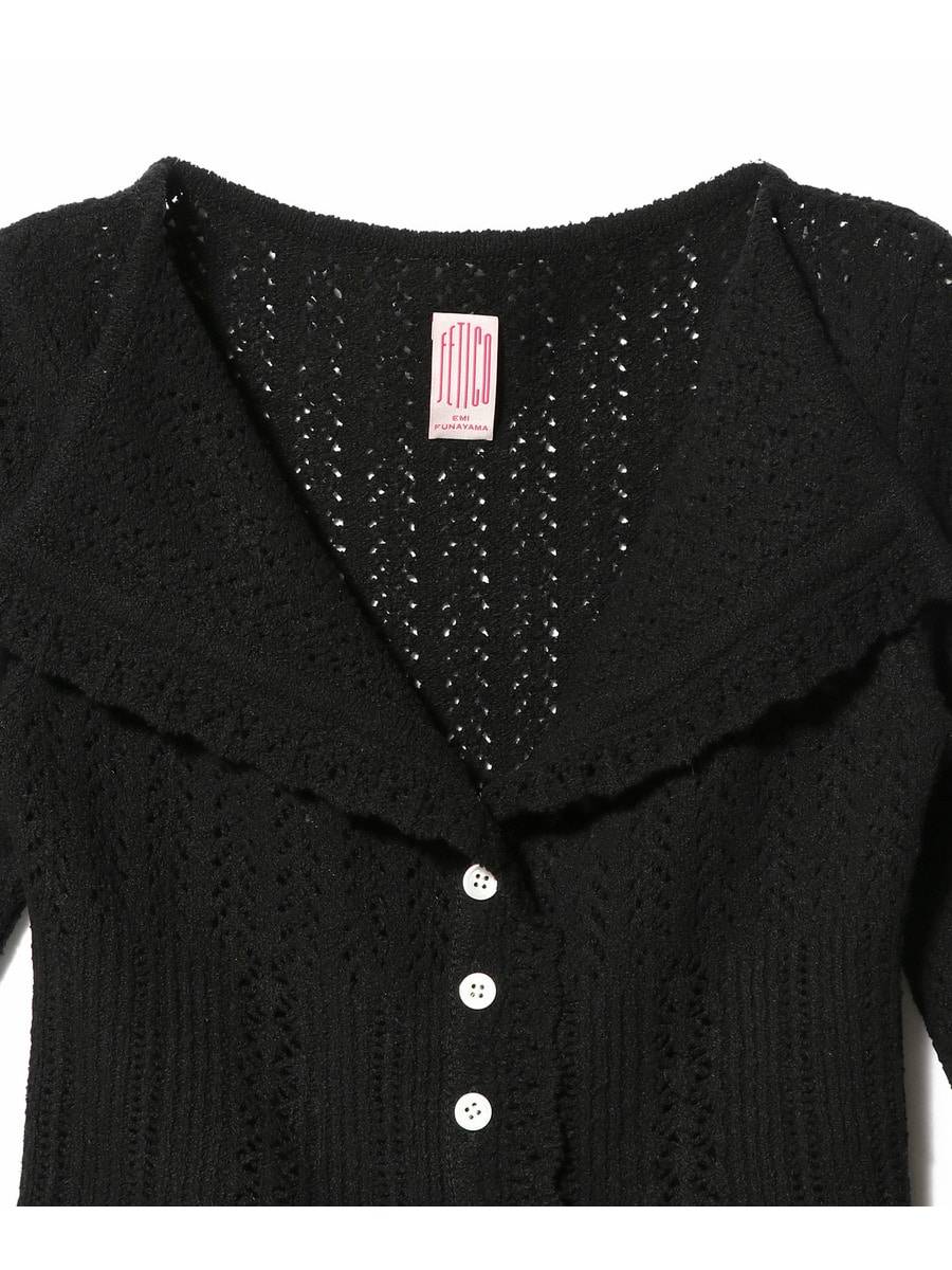 FETICO カーディガン FETICO / ブークレニット レースカーディガン｜ESTNATION ONLINE STORE トップス