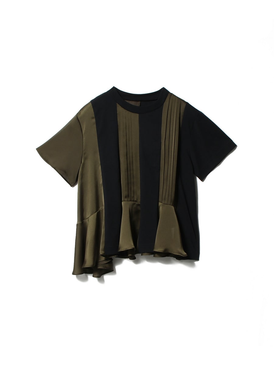 サテン×コットン ジャージーTシャツ