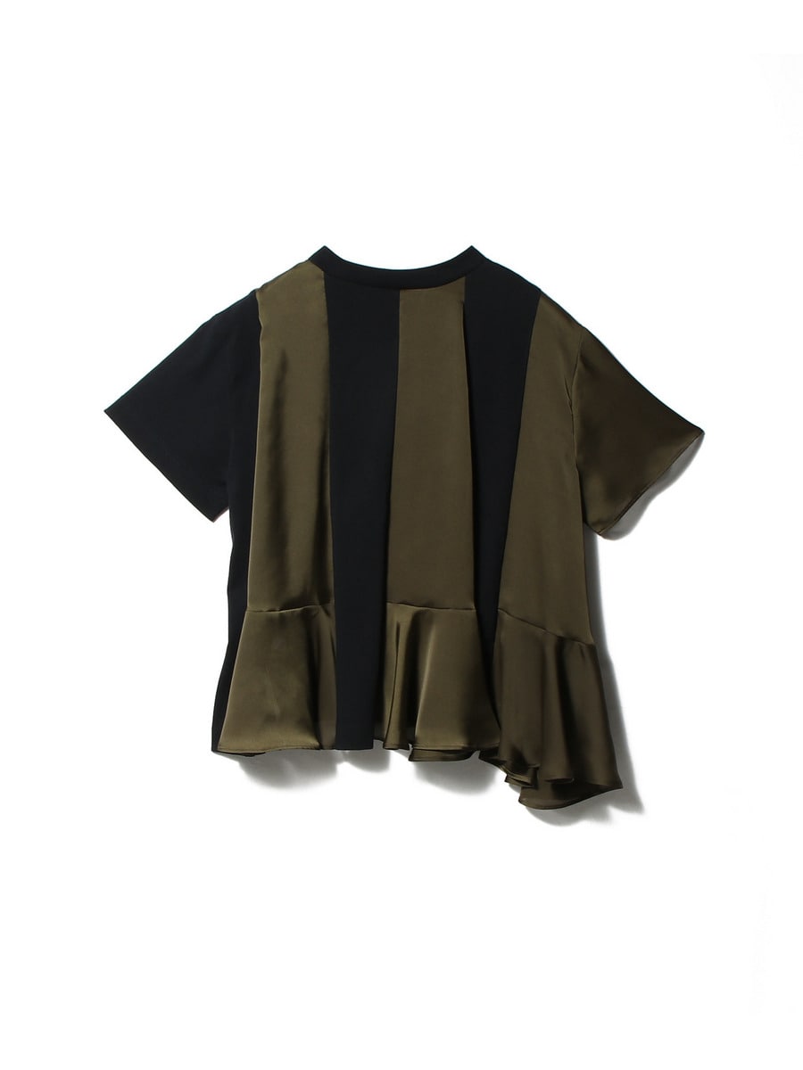 サテン×コットン ジャージーTシャツ