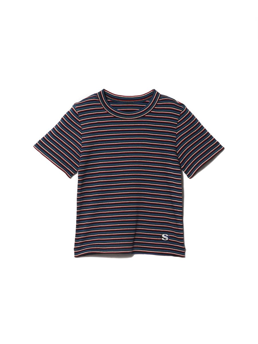 ストライプコットンリブTシャツ