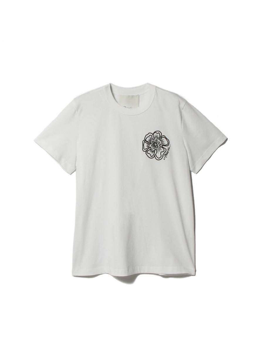 フラワー刺繍Tシャツ